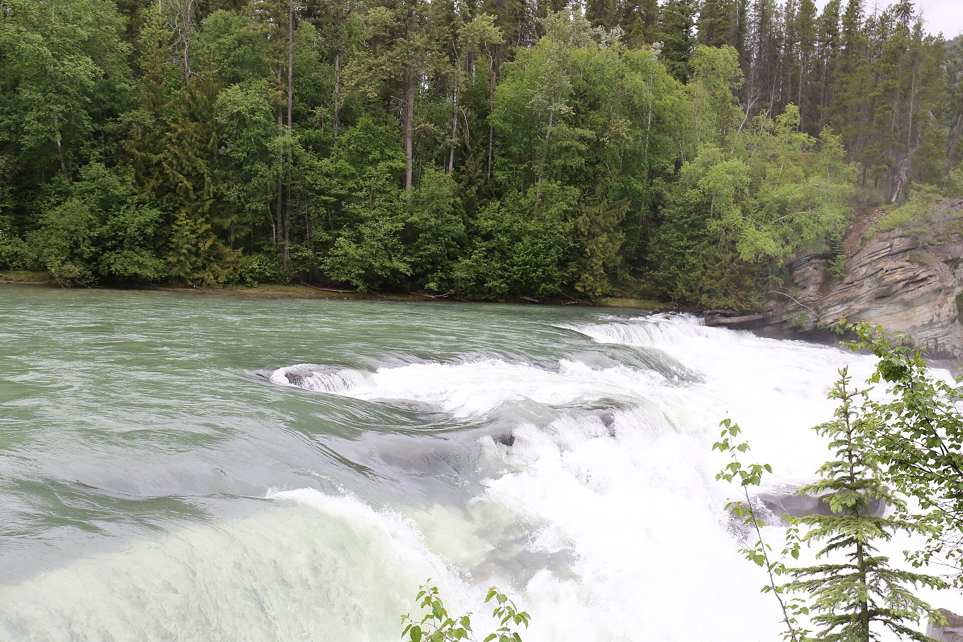 Rearguard Falls from beside the river, June 2019