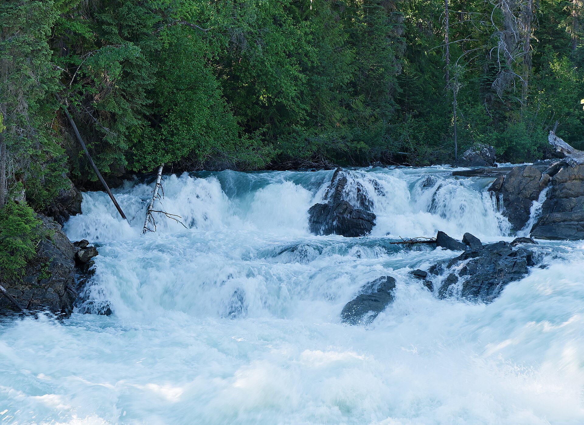 Cariboo River cascades in Bowron Lake Provincial Park