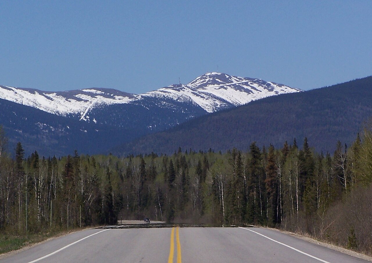 Morfee Mountain on the horizon from Highway 39 approaching Mackenzie