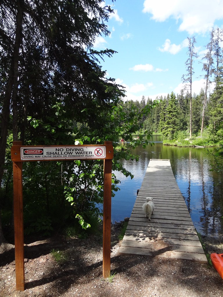 A dock and sheltered water at Berman Lake