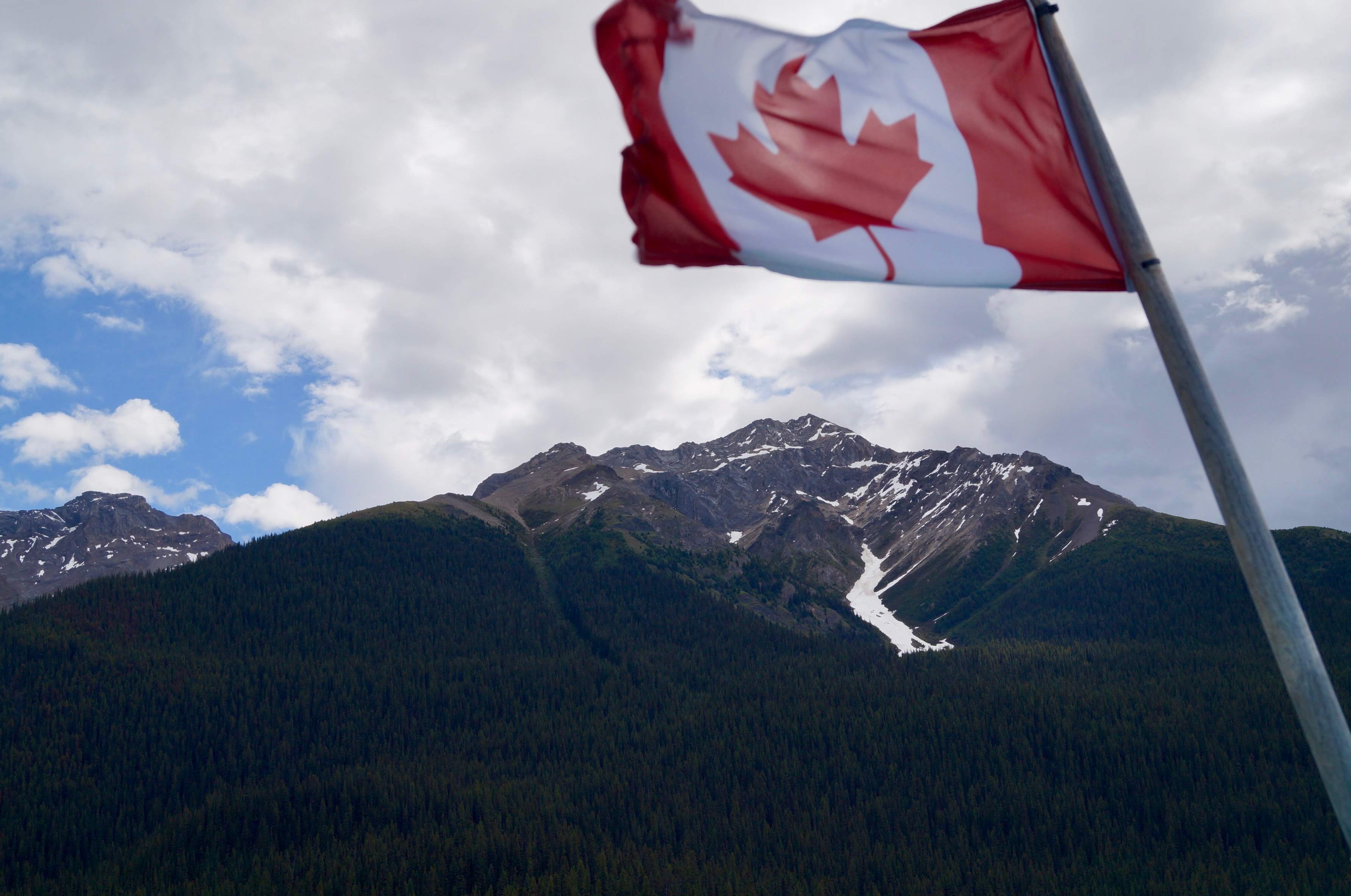 A mountain view in Jasper National Park