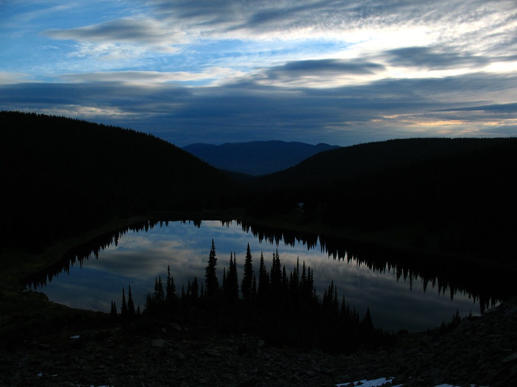 Dawn over Groundhog Lake in the Cariboo Mountains south of Barkerville